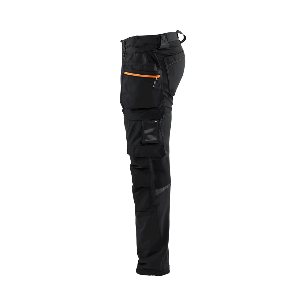4-Way Stretch Work Pants - 9954-Black/Orange | Blaklader 16221644 - Image 4