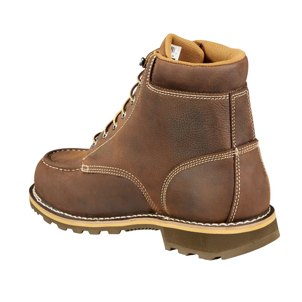 6-INCH MOC TOE LUG WORK BOOT - DKBRN-Dark Bison Oil Tanned | Carhartt CMW6197 - Image 4
