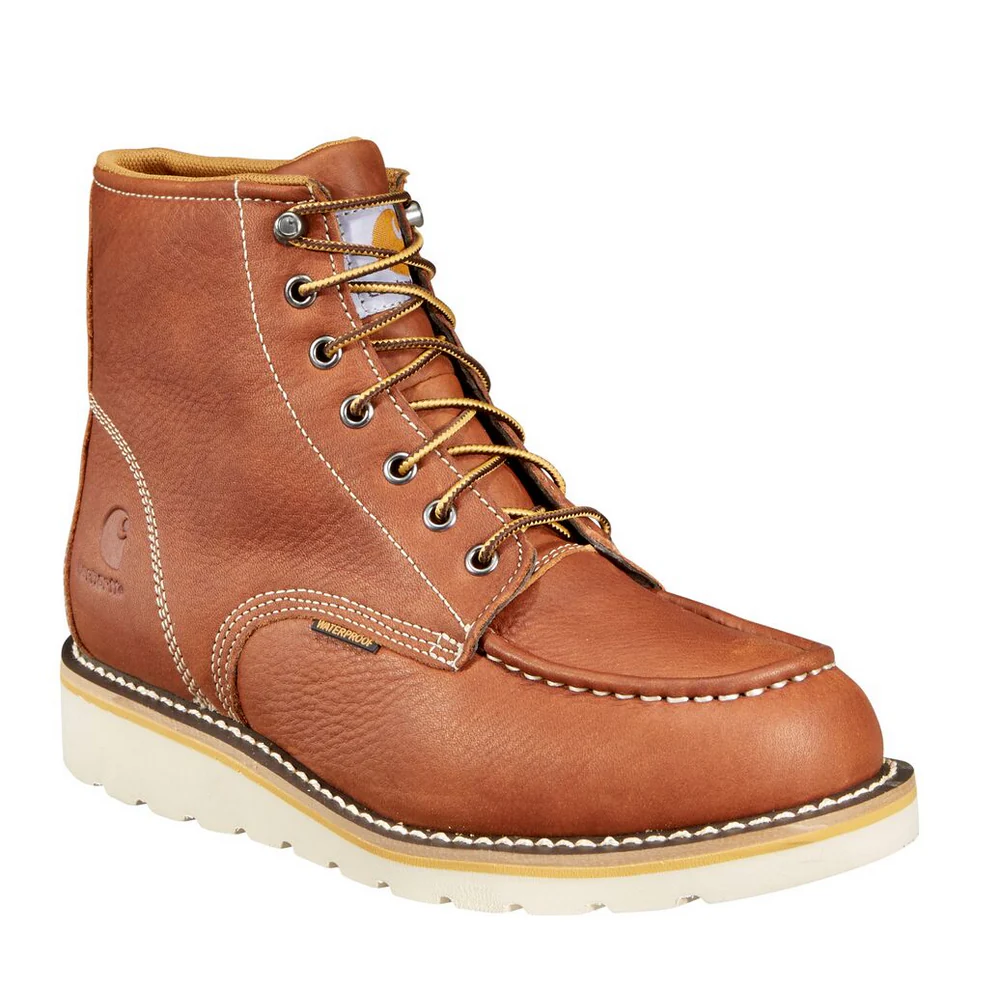 6-INCH MOC TOE WEDGE WORK BOOT - TAN-Soft Tan Full Grain Leather | Carhartt CMW6175 - Image 2