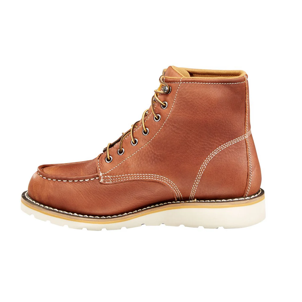 6-INCH MOC TOE WEDGE WORK BOOT - TAN-Soft Tan Full Grain Leather | Carhartt CMW6175 - Image 3