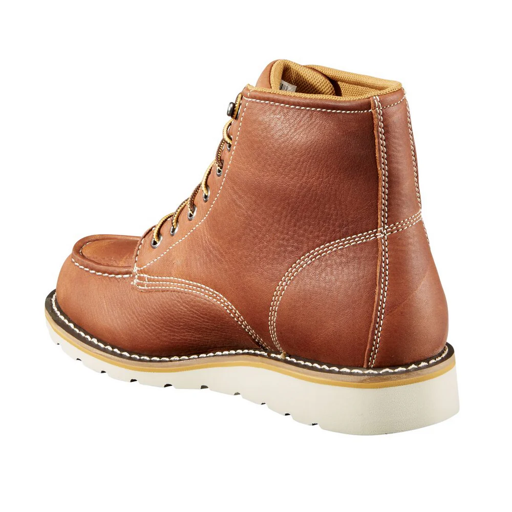 6-INCH MOC TOE WEDGE WORK BOOT - TAN-Soft Tan Full Grain Leather | Carhartt CMW6175 - Image 4