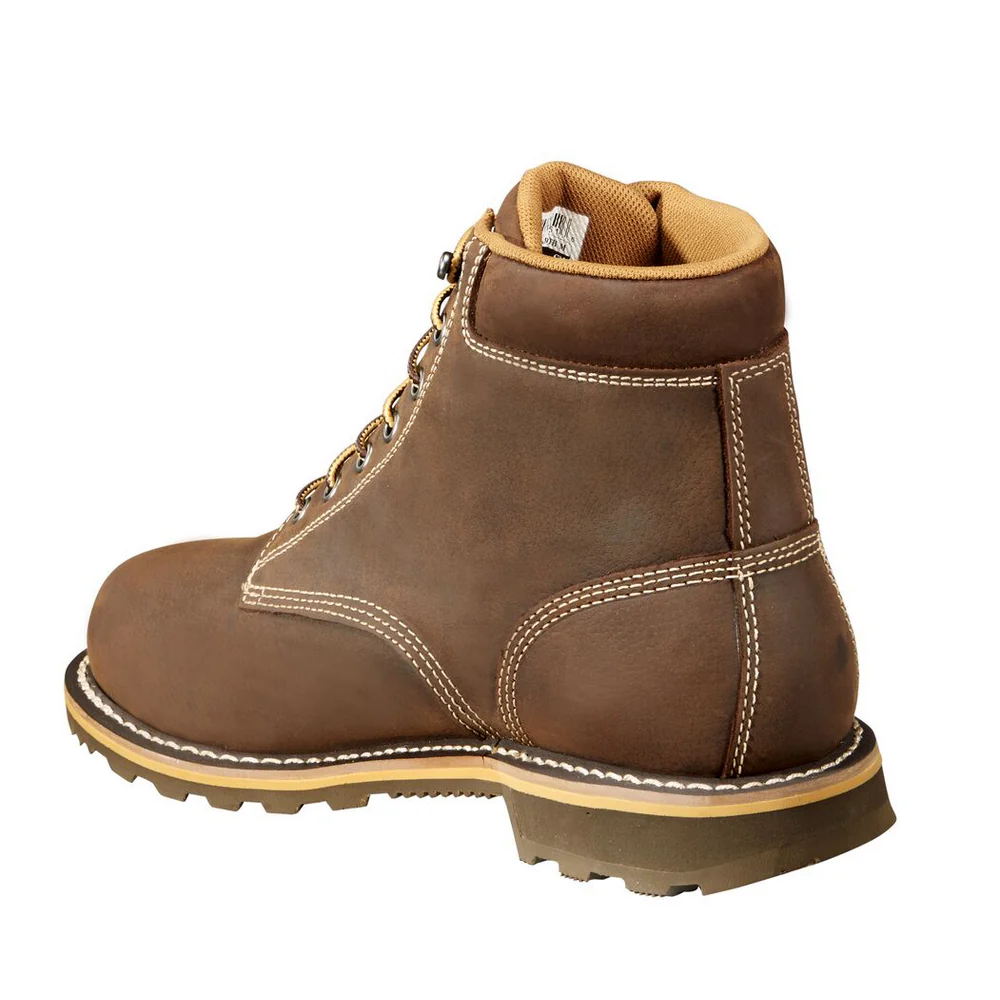 6-INCH PLAIN TOE LUG BOOT - DKBRN-Dark Bison Oil Tanned | Carhartt CMW6190 - Image 3