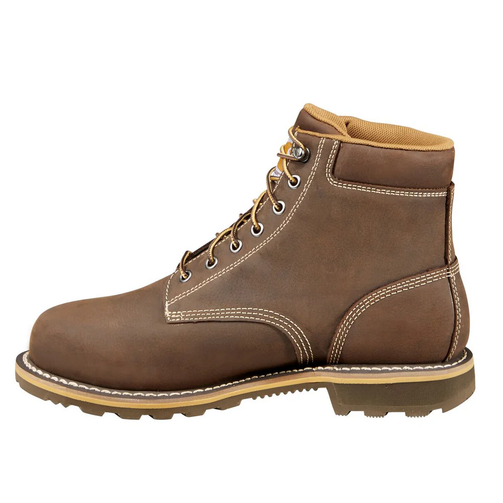 6-INCH PLAIN TOE LUG BOOT - DKBRN-Dark Bison Oil Tanned | Carhartt CMW6190 - Image 4