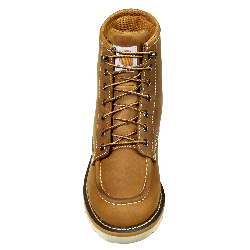 6-INCH WATERPROOF WEDGE NON-SAFETY TOE BOOT - DKBRN-Dark Bison Oil Tanned | Carhartt FW6025-W - Image 4