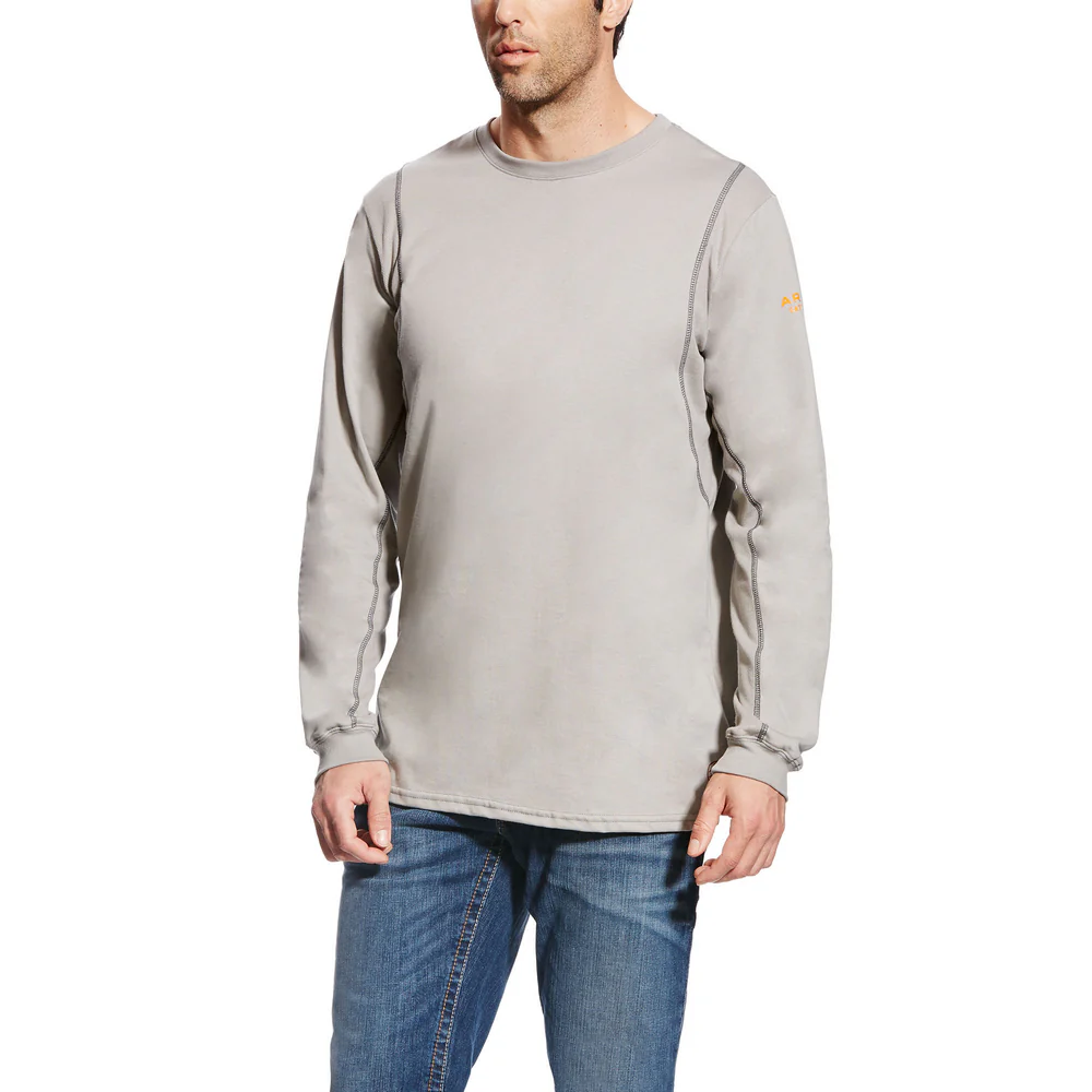 AC FR CREW LONG SLEEVE T-SHIRT - 020-Gray | Ariat 10019015