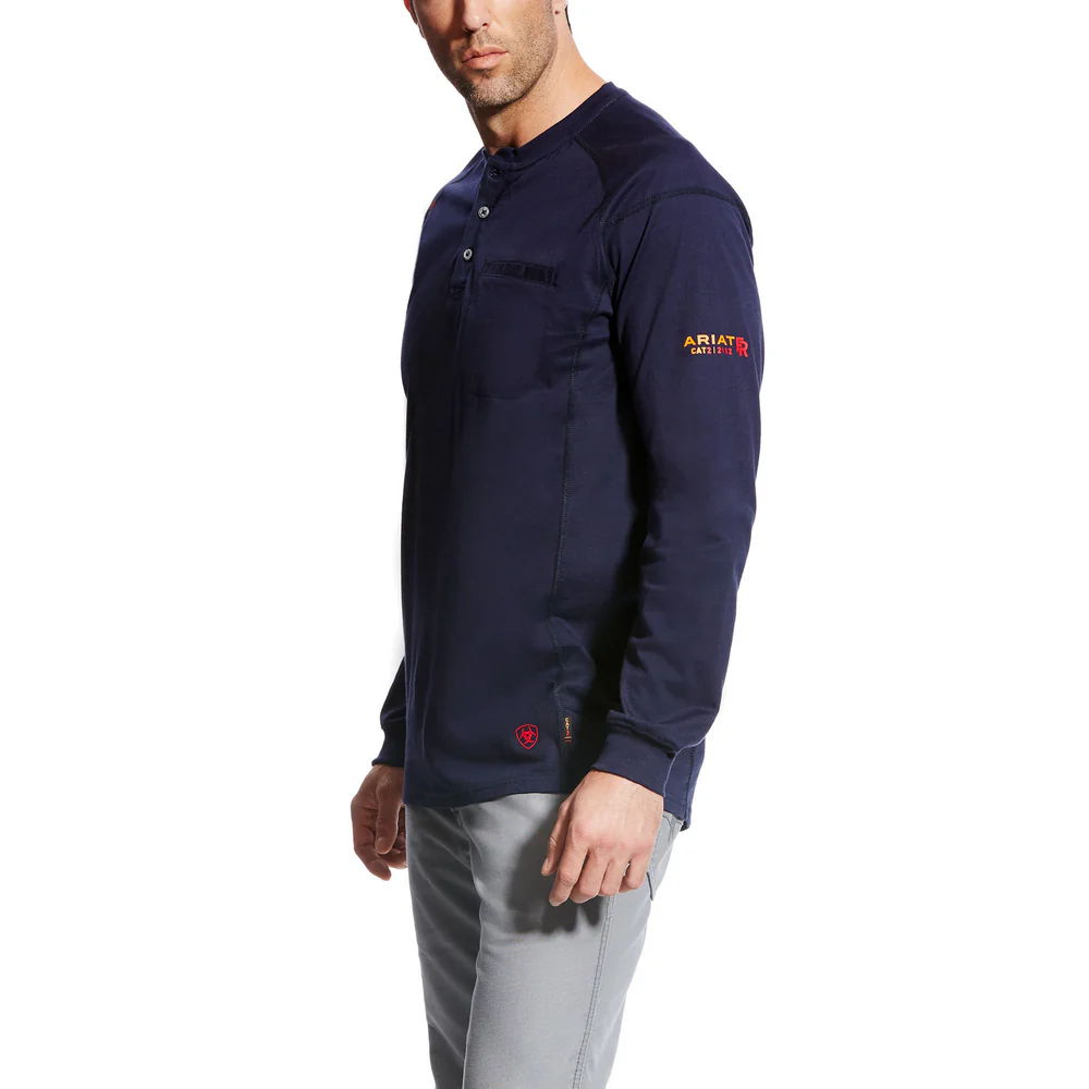 AIR HENLEY FR LONG SLEEVE TOP - 410-Navy | Ariat 10022597