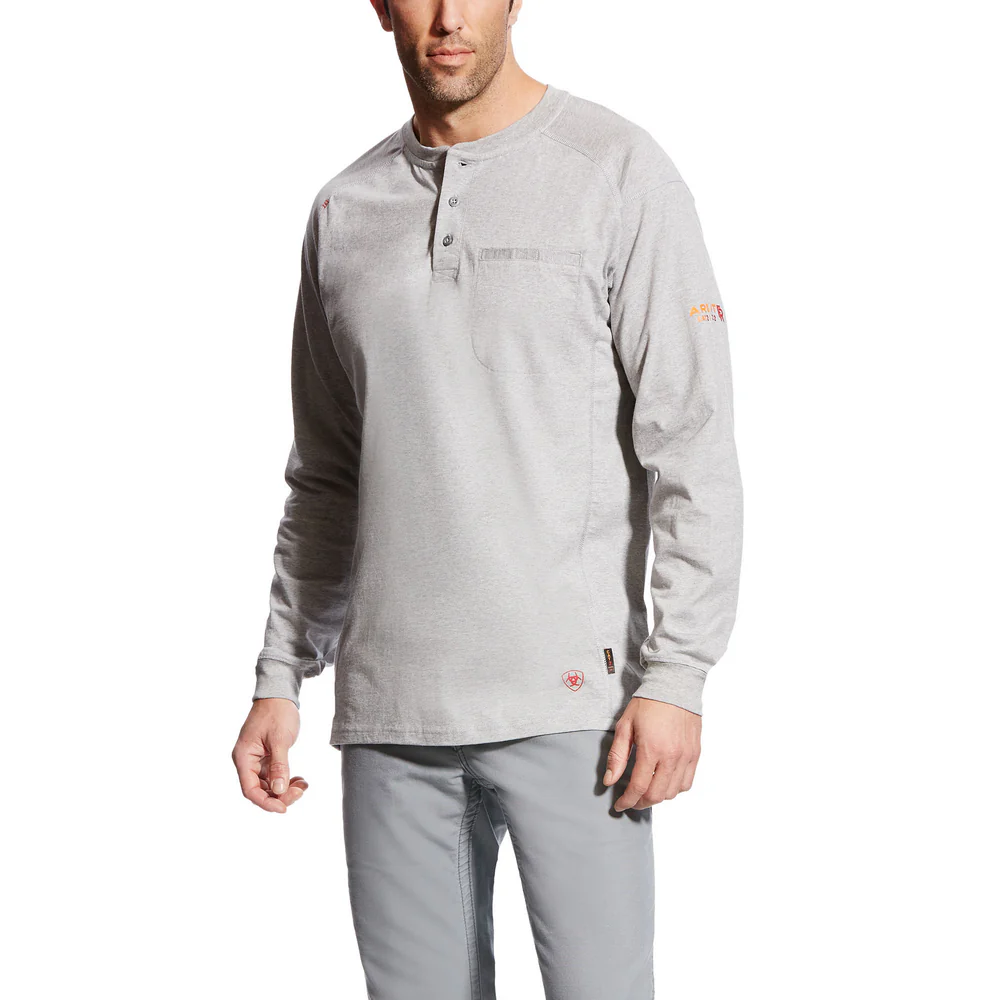 AIR LONG SLEEVE FR HENLEY - 020-Gray | Ariat 10022599