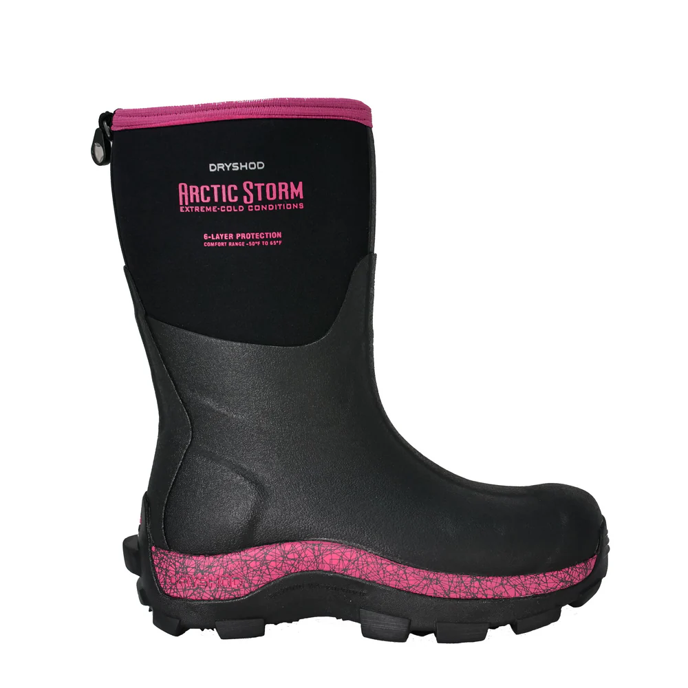 ARCTIC STORM MID EXTREME-COLD BOOT - PN-Black & Pink | Dryshod ARSWMPN