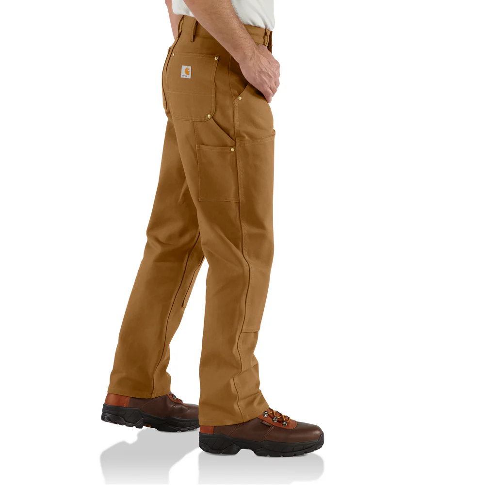 B01 Loose Fit Firm Duck Double-Front Utility Work Pant - BRN-Carhartt Brown | Carhartt 106679 - Image 3