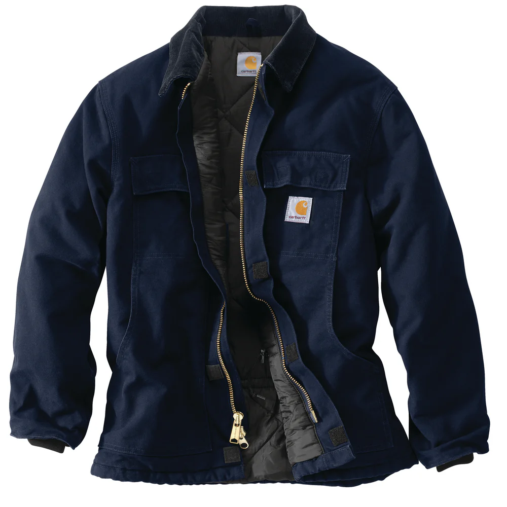 C003 Loose Fit Firm Duck Insulated Traditional Coat - DNY-Dark Navy | Carhartt 106674 - Image 2