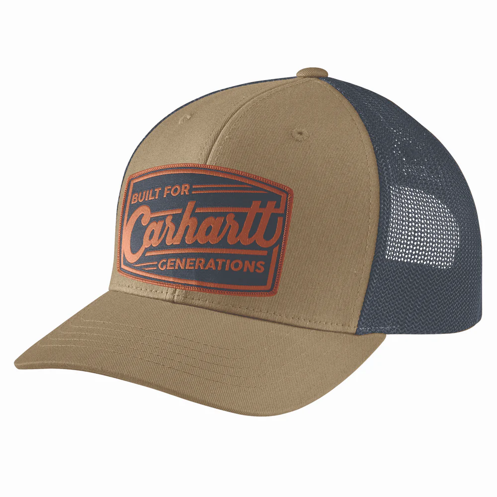 Canvas Mesh-Back Built Patch Cap - DKH-Dark Khaki | Carhartt 106928 - Image 2