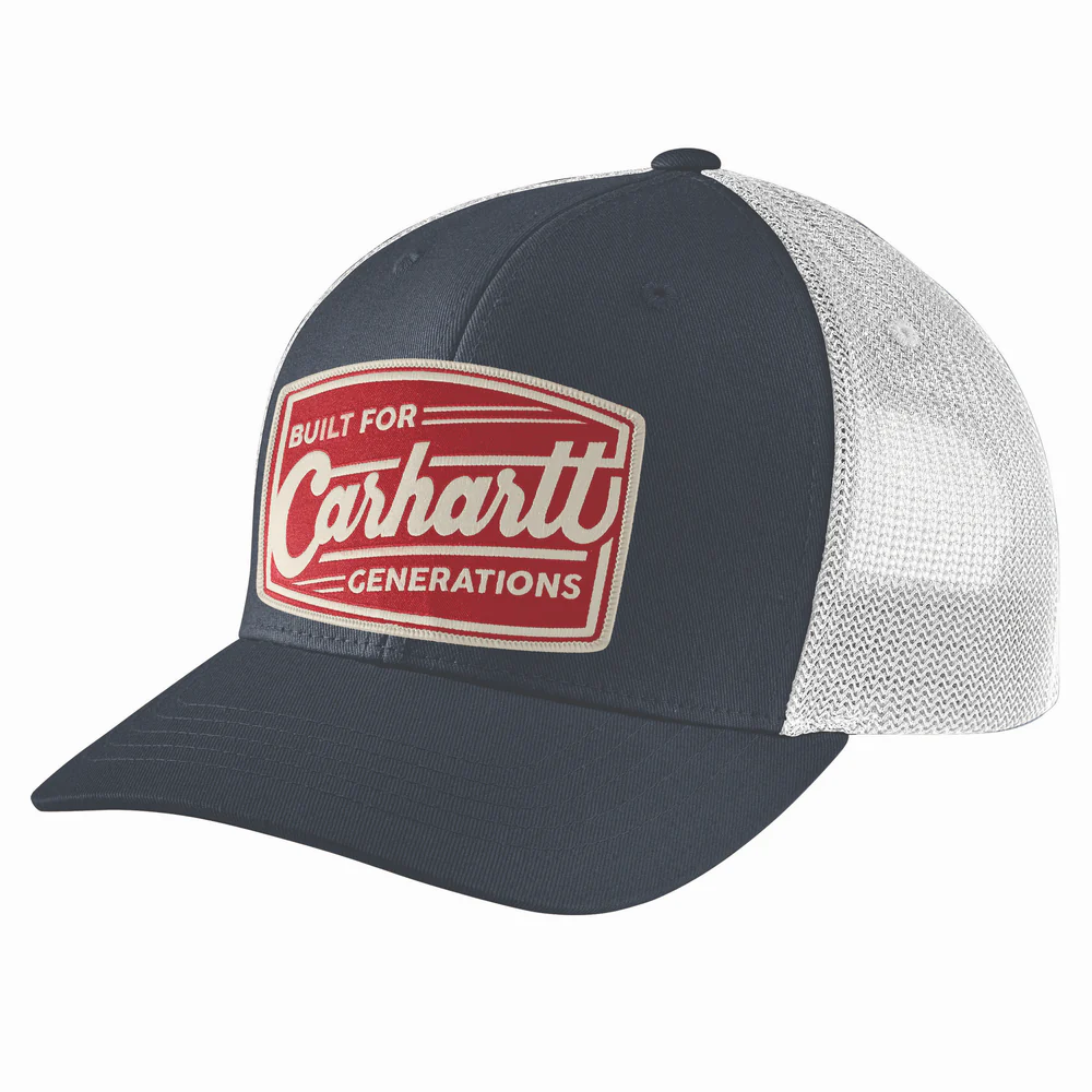 Canvas Mesh-Back Built Patch Cap - I26-Navy | Carhartt 106928 - Image 2