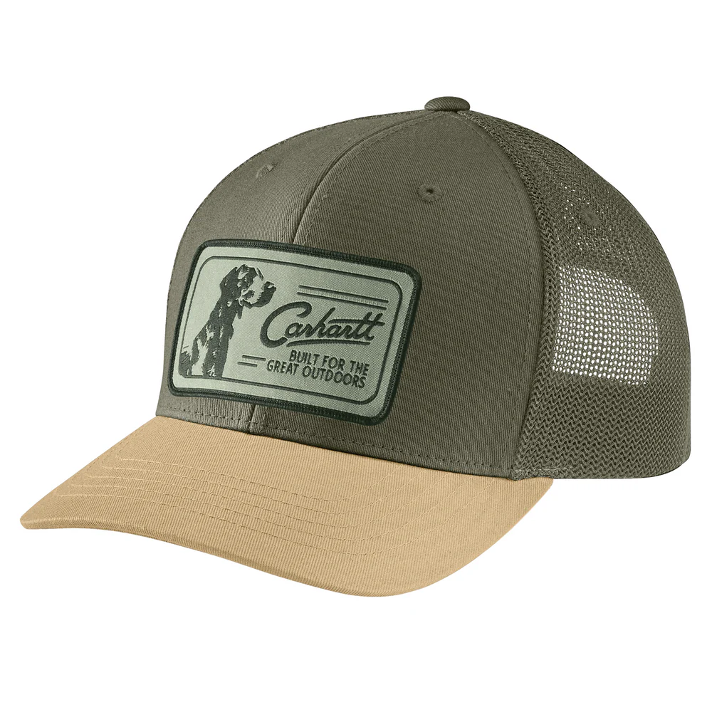 Canvas Mesh-Back Dog Patch Cap - DOV-Dusty Olive | Carhartt 106913 - Image 2