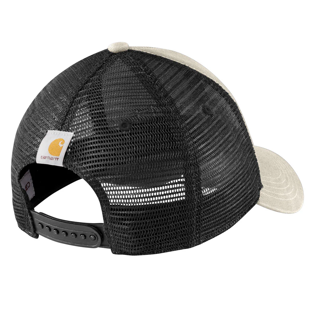 Canvas Mesh-Back Logo Graphic Cap - A35-Chalk | Carhartt 101195 - Image 2
