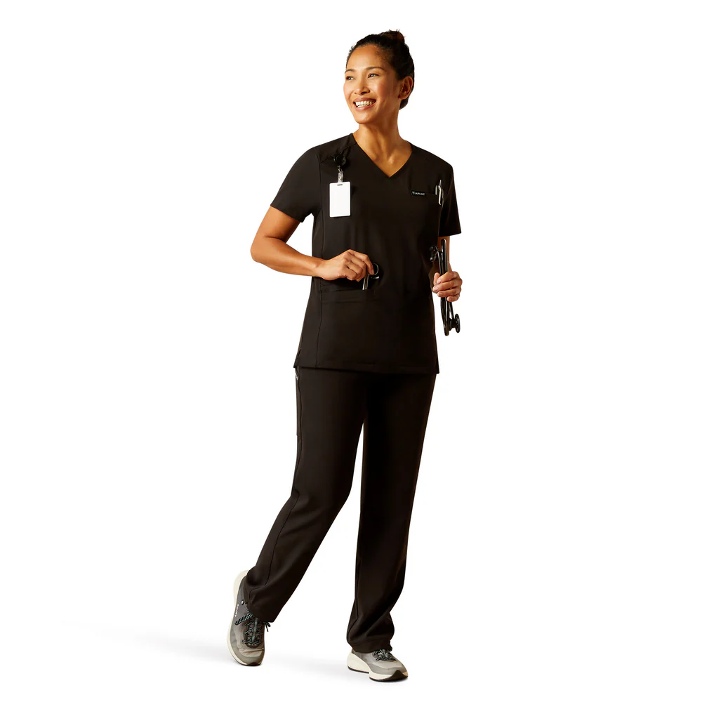 Clara 6 Pocket Scrub Top - 001-Black | Ariat 10039716 - Image 7