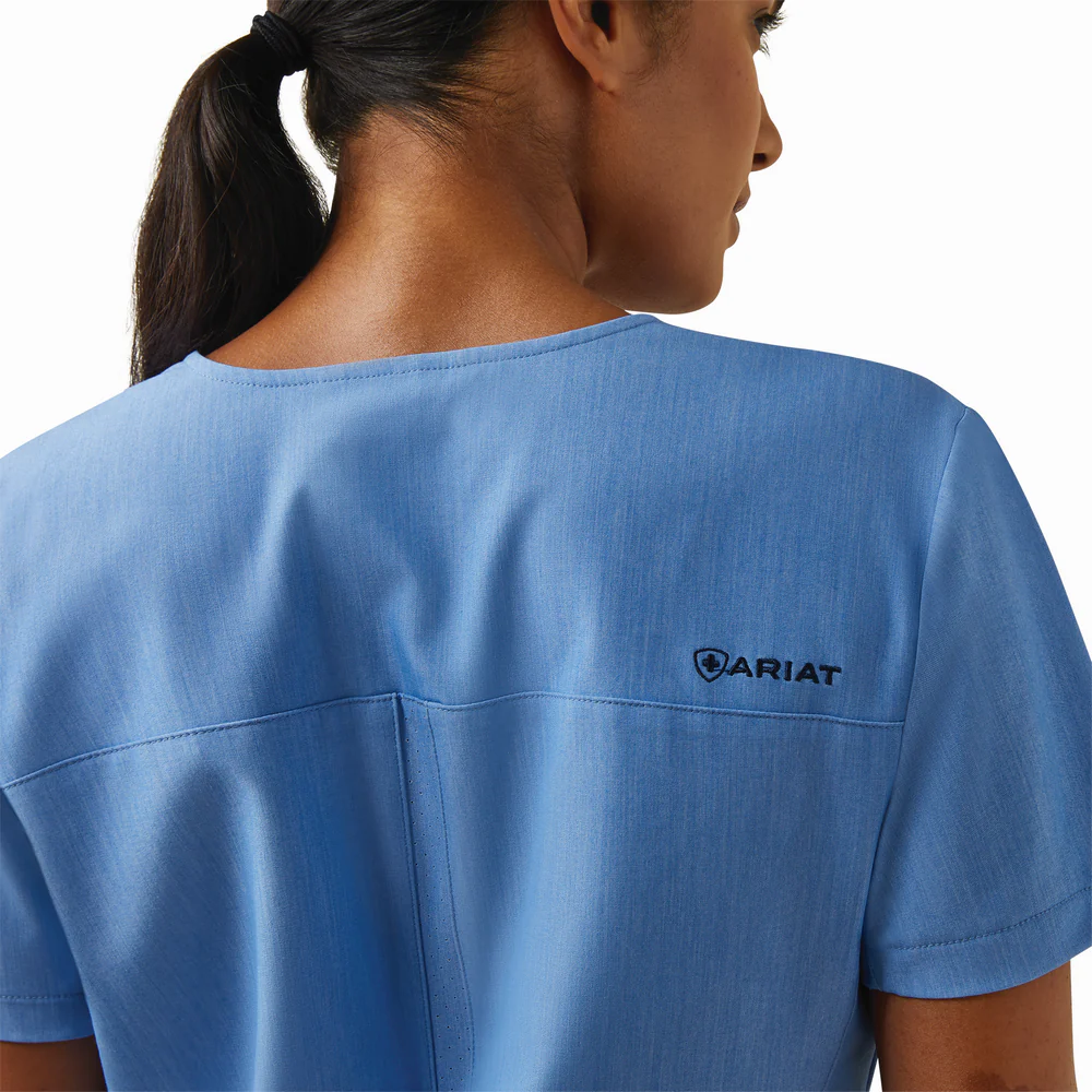 Clara 6 Pocket Scrub Top - 400-Light Blue Heather | Ariat 10039714 - Image 7