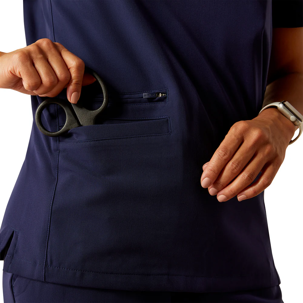 Clara 6 Pocket Scrub Top - 410-Navy | Ariat 10039717 - Image 3