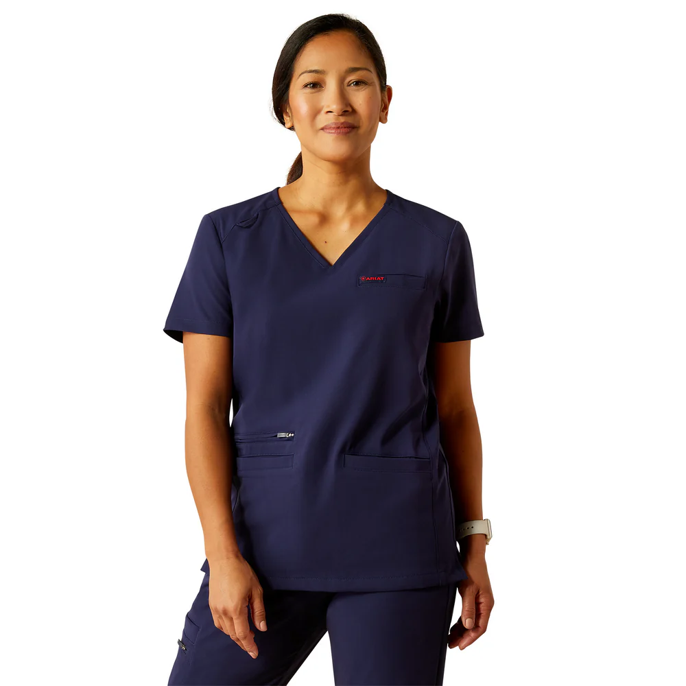 Clara 6 Pocket Scrub Top - 410-Navy | Ariat 10039717 - Image 7