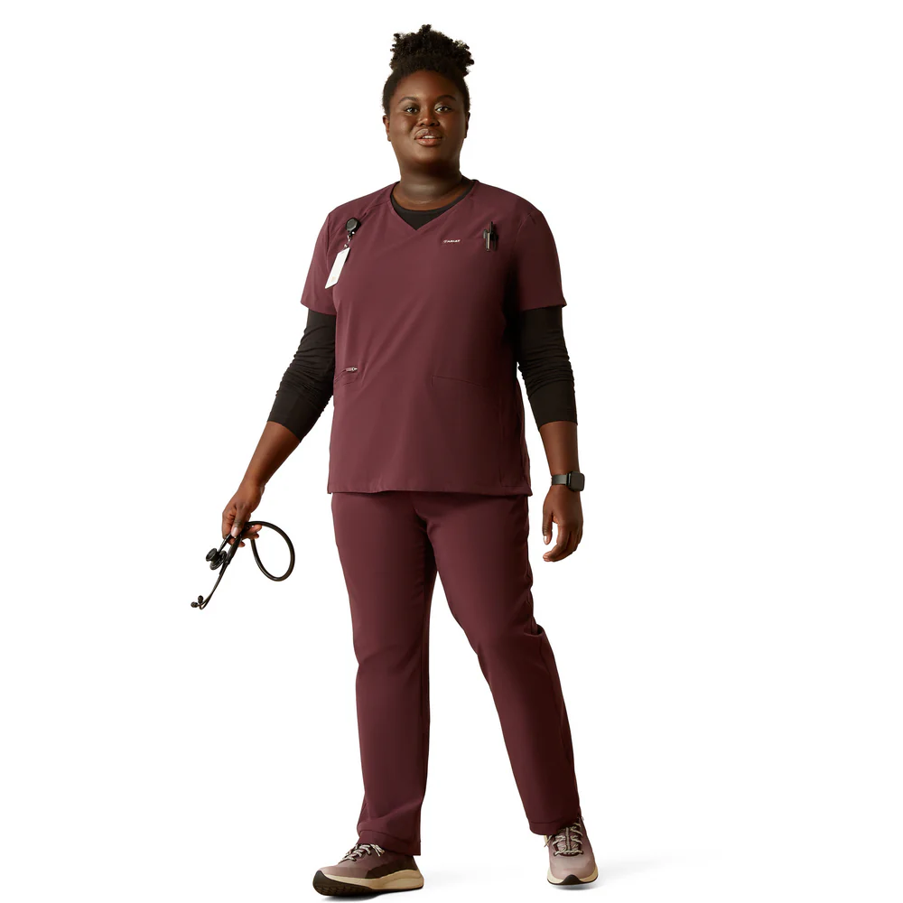 Clara 6 Pocket Scrub Top - 600-Winetasting | Ariat 10039713 - Image 10