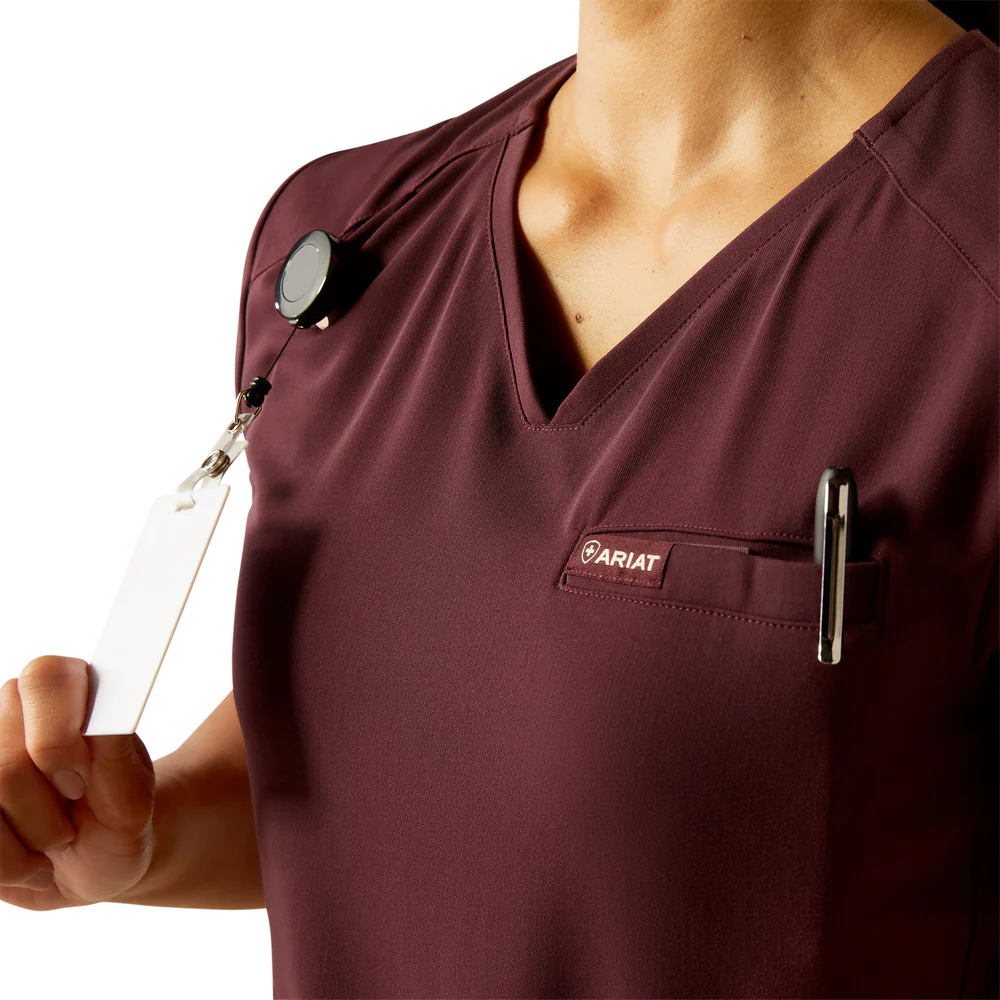 Clara 6 Pocket Scrub Top - 600-Winetasting | Ariat 10039713 - Image 3
