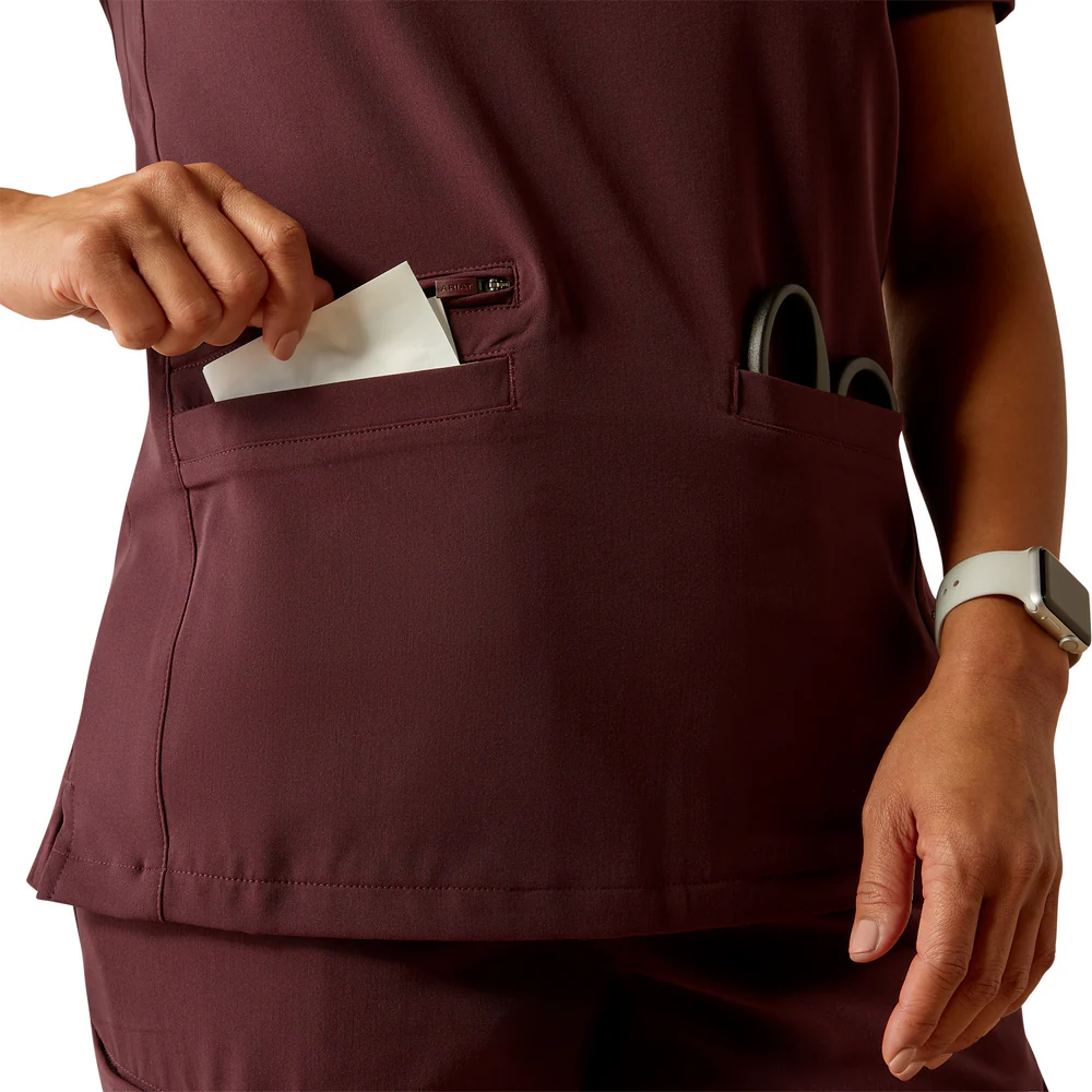 Clara 6 Pocket Scrub Top - 600-Winetasting | Ariat 10039713 - Image 4