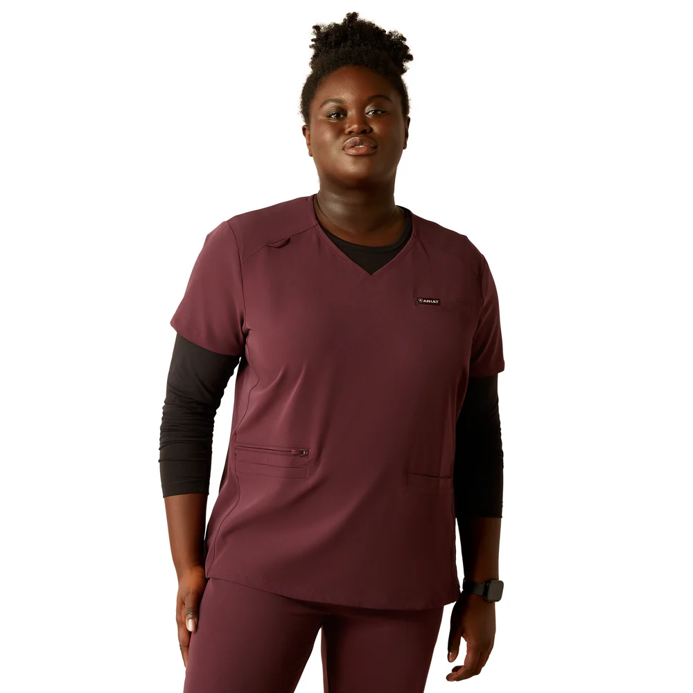 Clara 6 Pocket Scrub Top - 600-Winetasting | Ariat 10039713 - Image 8