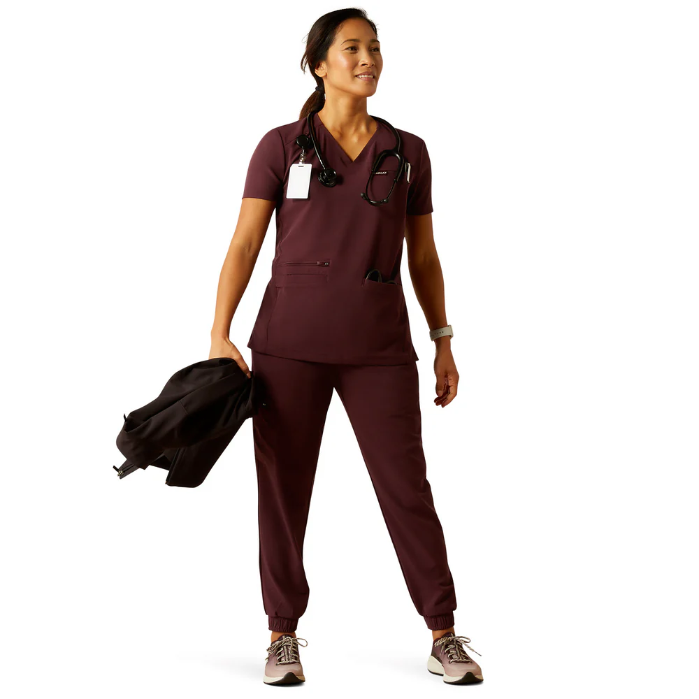 Clara 6 Pocket Scrub Top - 600-Winetasting | Ariat 10039713 - Image 9