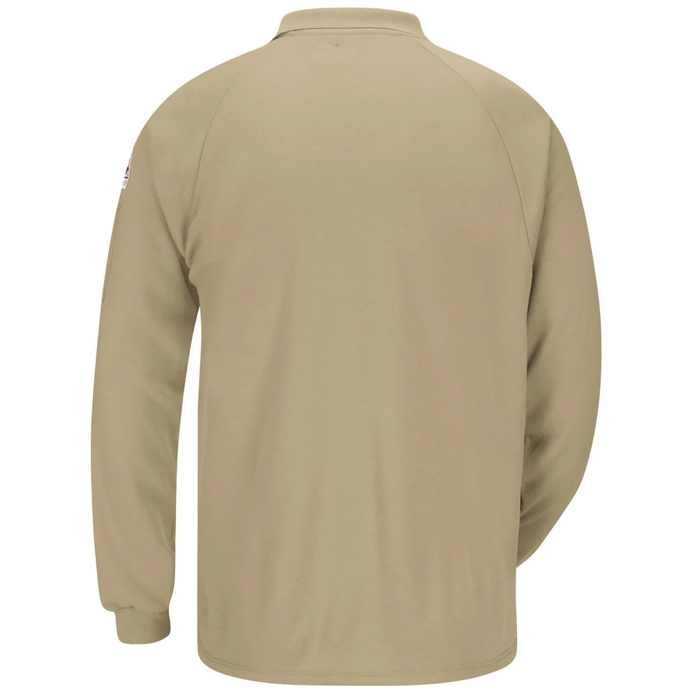 CLASSIC LIGHTWEIGHT FR LONG SLEEVE POLO - KH-Khaki | Bulwark SMP2 - Image 2