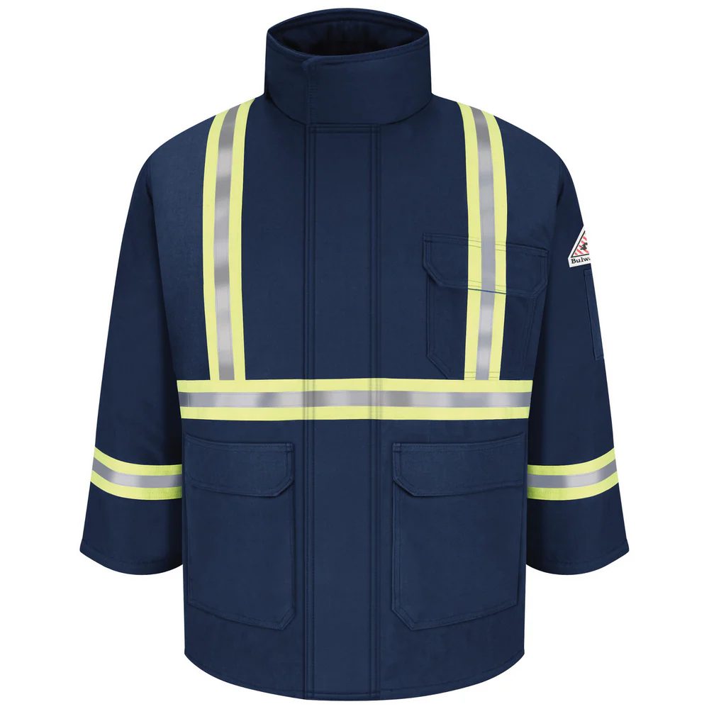 COMFORTOUCH INSULATED PARKA WITH REFLECTIVE TRIM - NV-Navy | Bulwark JLPC
