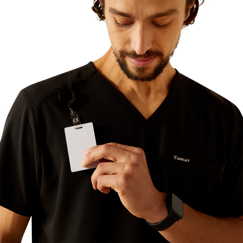 Derham 6 Pocket Scrub Top - 001-Black | Ariat 10039720 - Image 3