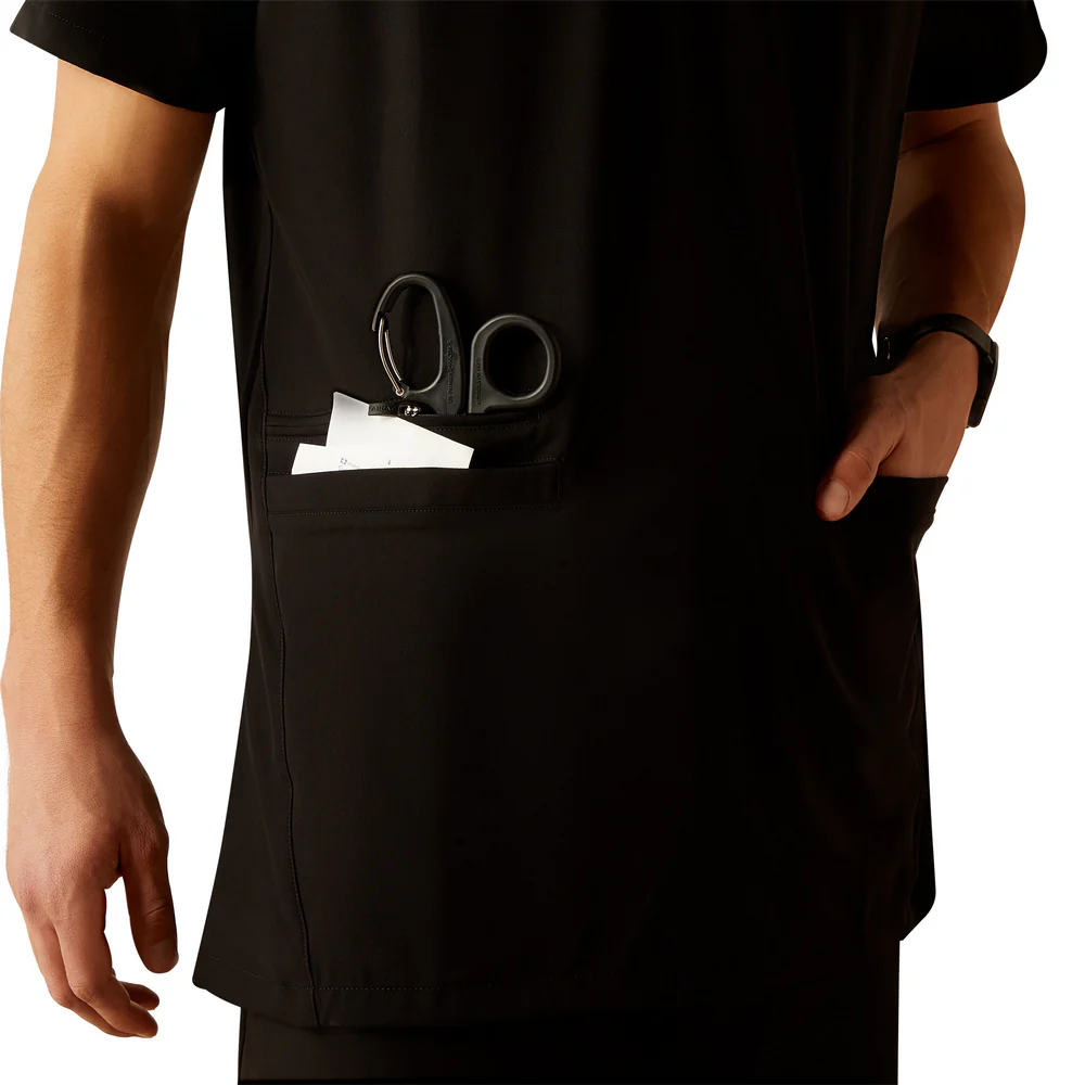Derham 6 Pocket Scrub Top - 001-Black | Ariat 10039720 - Image 4