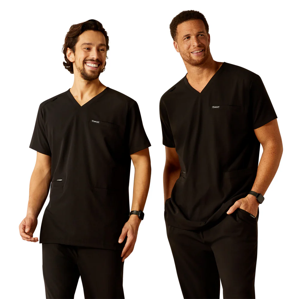 Derham 6 Pocket Scrub Top - 001-Black | Ariat 10039720 - Image 5
