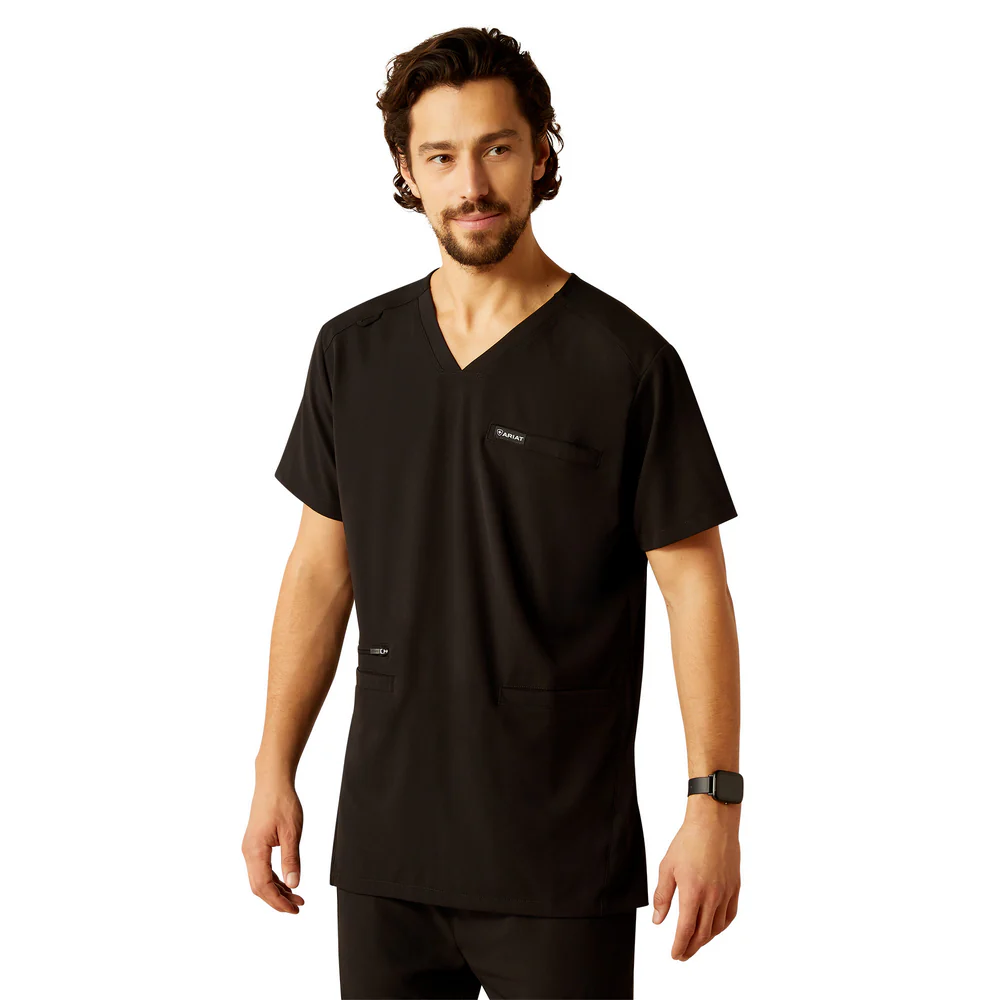 Derham 6 Pocket Scrub Top - 001-Black | Ariat 10039720 - Image 6
