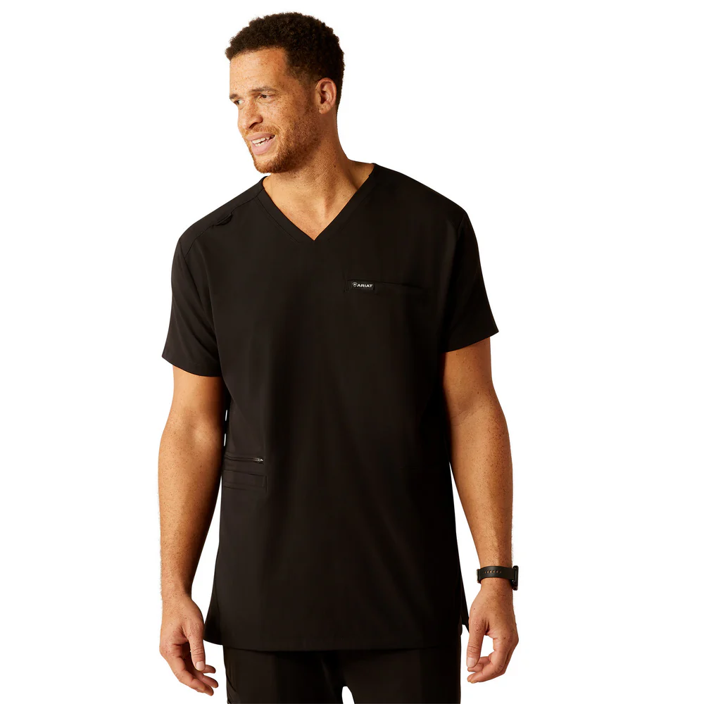 Derham 6 Pocket Scrub Top - 001-Black | Ariat 10039720 - Image 7