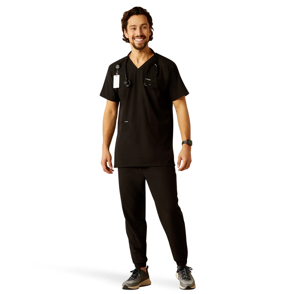 Derham 6 Pocket Scrub Top - 001-Black | Ariat 10039720 - Image 8