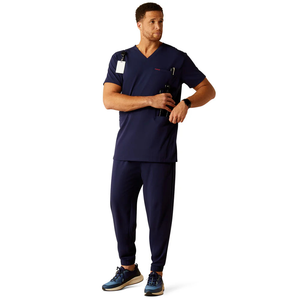 Derham 6 Pocket Scrub Top - 410-Navy | Ariat 10039721 - Image 10