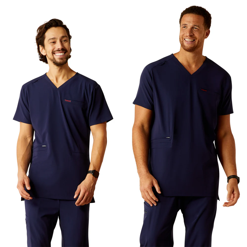 Derham 6 Pocket Scrub Top - 410-Navy | Ariat 10039721 - Image 4