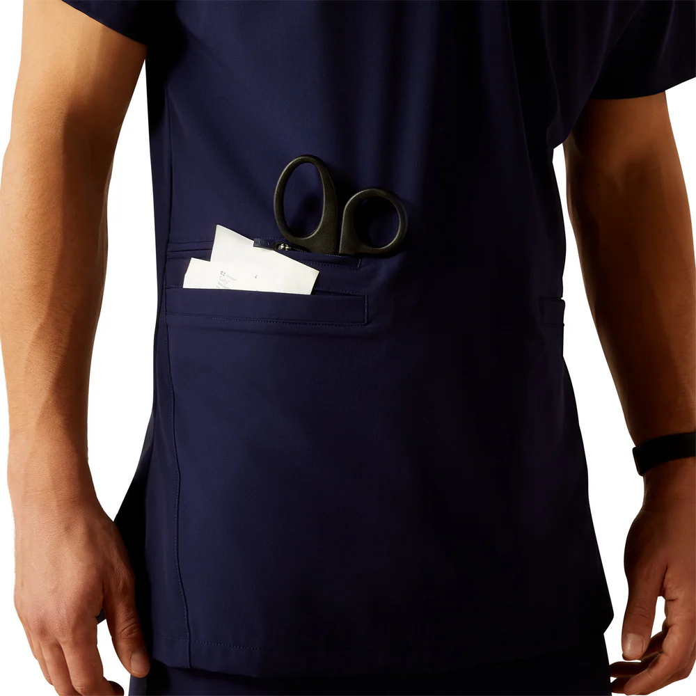 Derham 6 Pocket Scrub Top - 410-Navy | Ariat 10039721 - Image 5