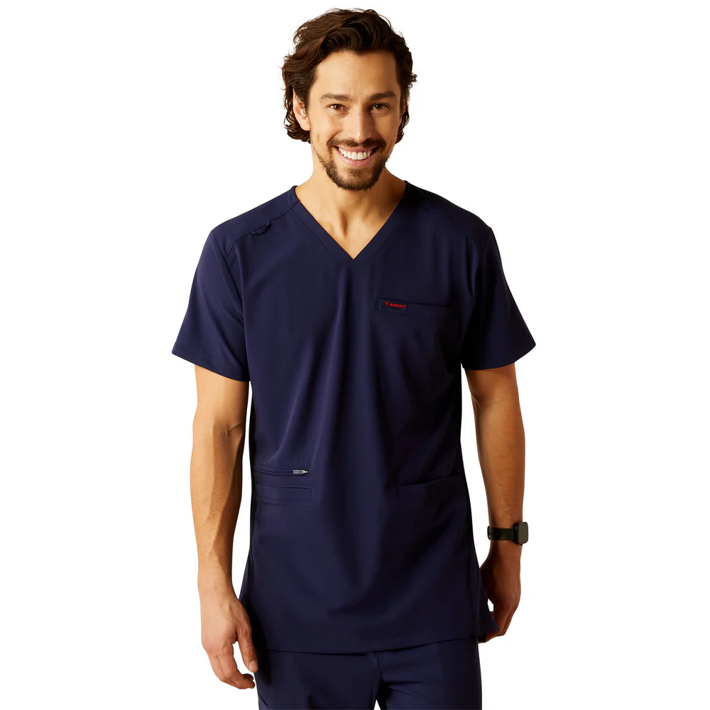 Derham 6 Pocket Scrub Top - 410-Navy | Ariat 10039721 - Image 7