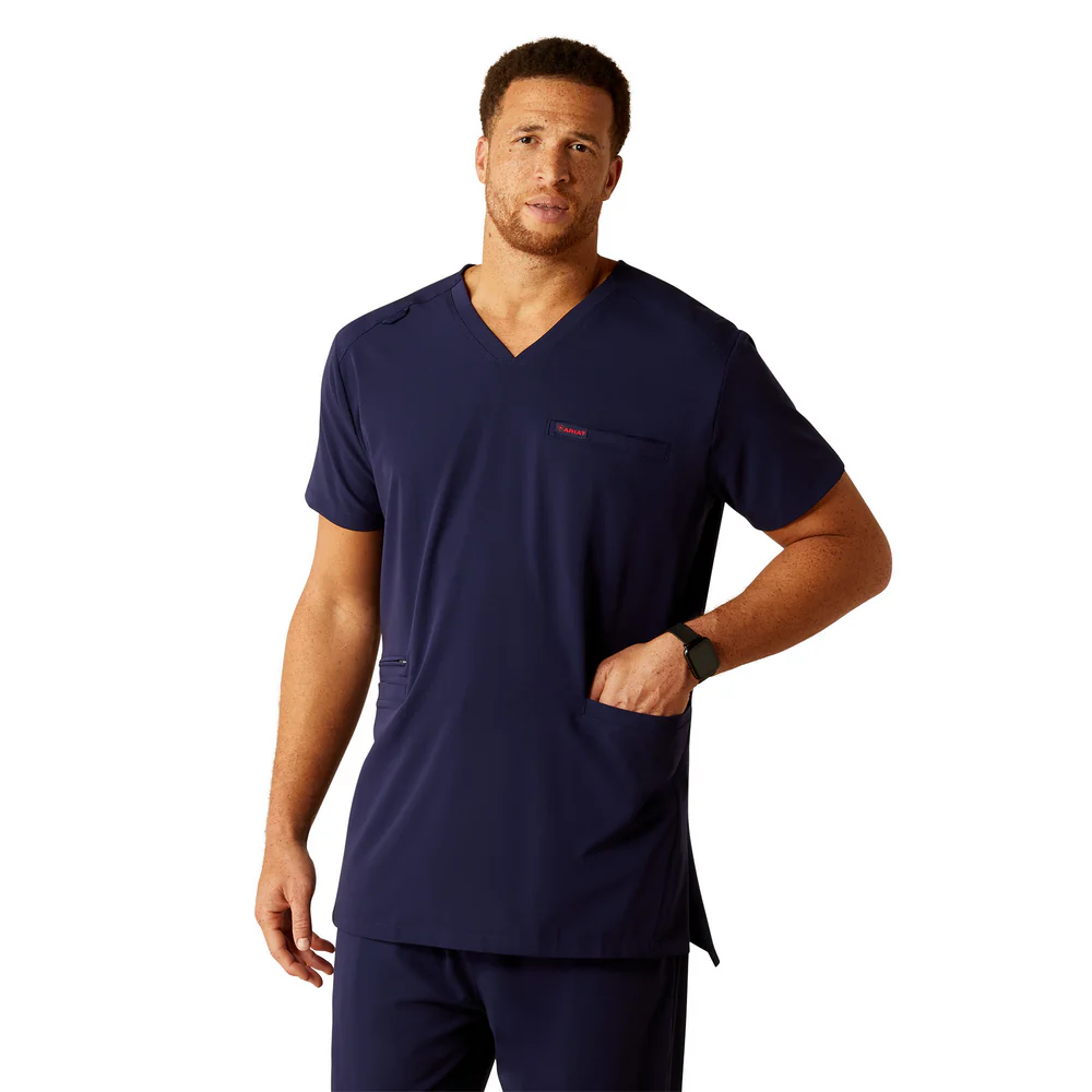 Derham 6 Pocket Scrub Top - 410-Navy | Ariat 10039721 - Image 8