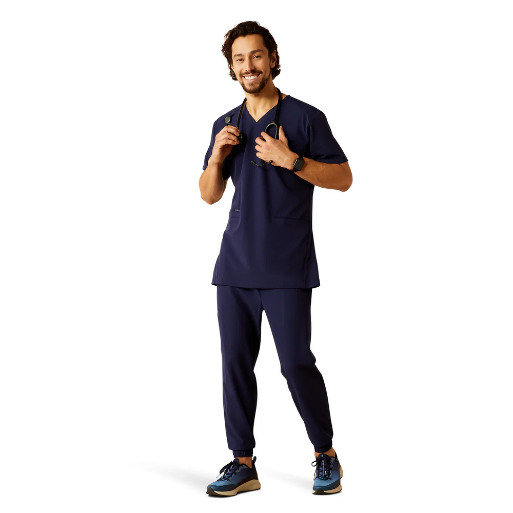 Derham 6 Pocket Scrub Top - 410-Navy | Ariat 10039721 - Image 9