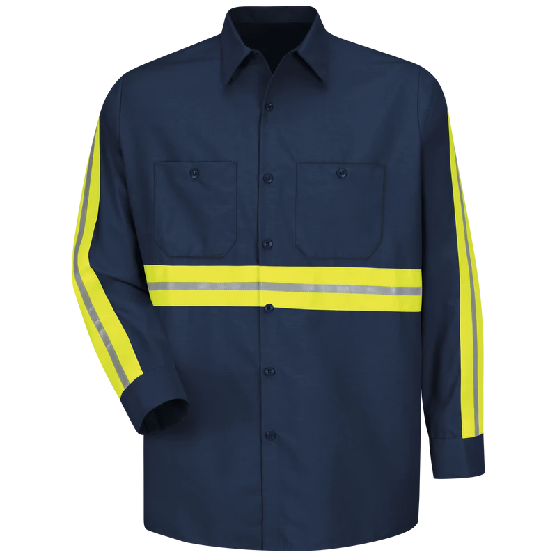 Enhanced Vis Mns Ls Nv Workshirt - EN Enhanced Vis Navy | SP14EN