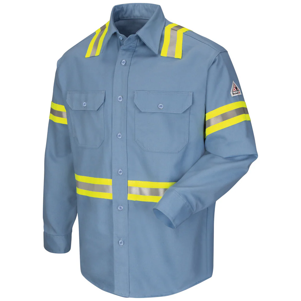 ENHANCED VISIBILITY FR UNIFORM MIDWEIGHT SHIRT - LB-Light Blue | Bulwark SLDT