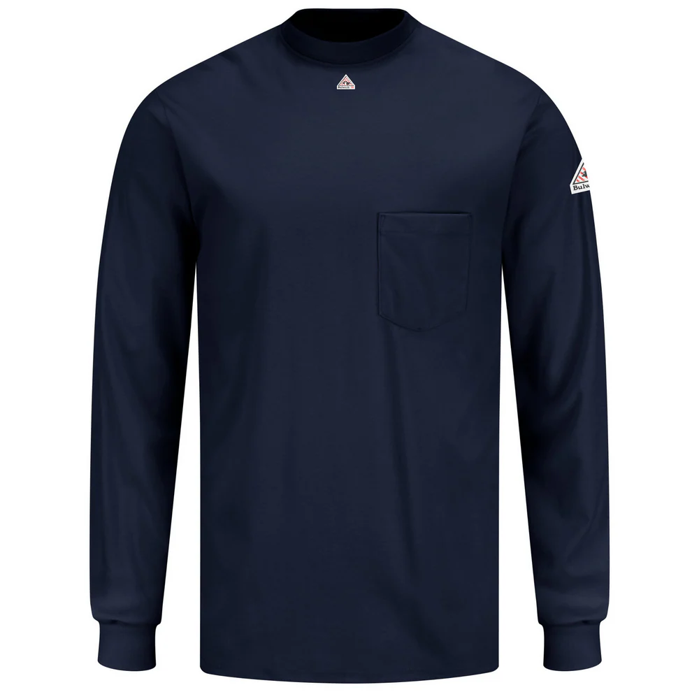 EXCEL FR LONG SLEEVE LIGHTWEIGHT T-SHIRT - NV-Navy | Bulwark SET2