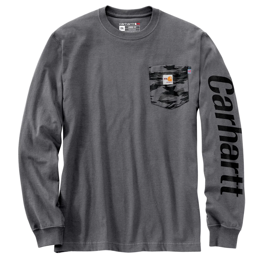 Flame Resistant Force Loose Fit Lightweight Camo Graphic T-Shirt - 020-Granite Heather | Carhartt 106617
