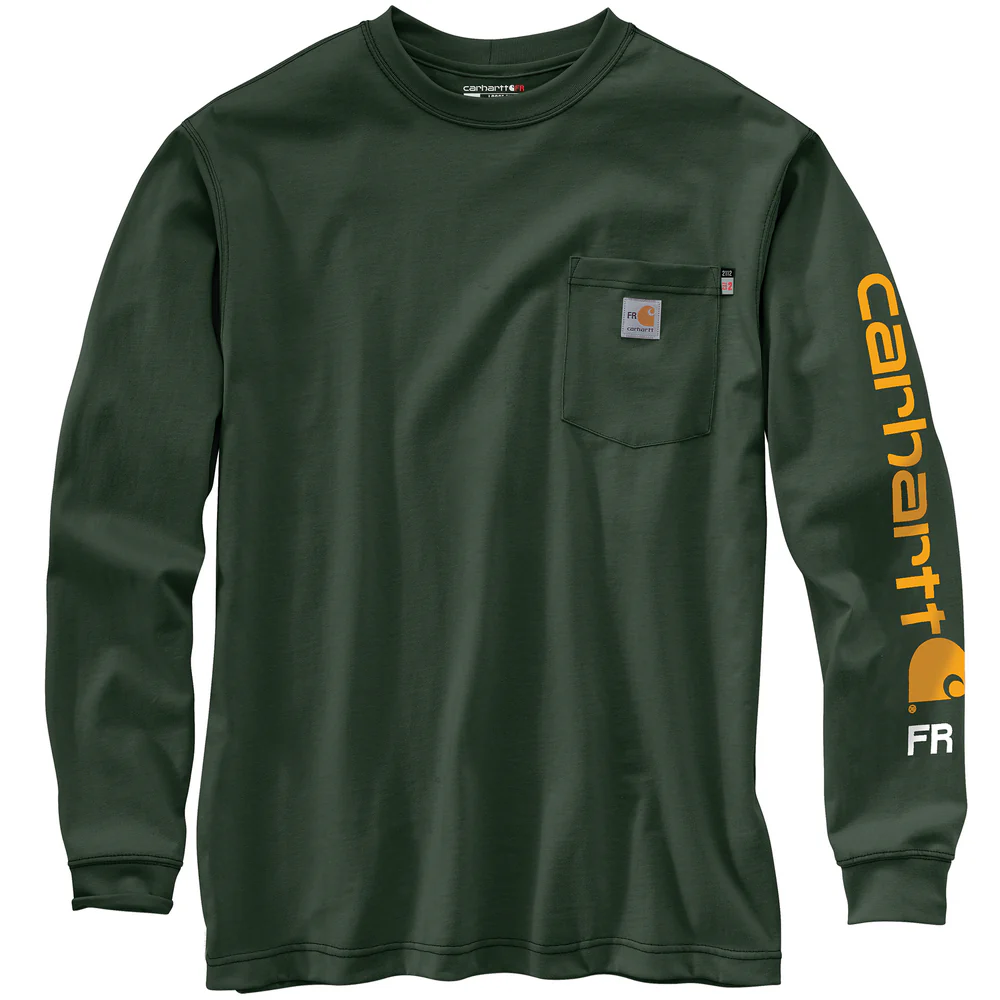 Flame Resistant Force Loose Fit Lightweight Long-Sleeve Logo Graphic T-Shirt - GF8-Mountain View | Carhartt 104130 - Image 2