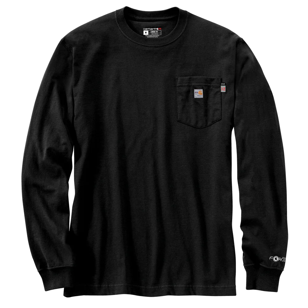 Flame Resistant Force Loose Fit Long-Sleeve Lightweight Camo Bandana Graphic T-Shirt - BLK-Black | Carhartt 106917 - Image 2