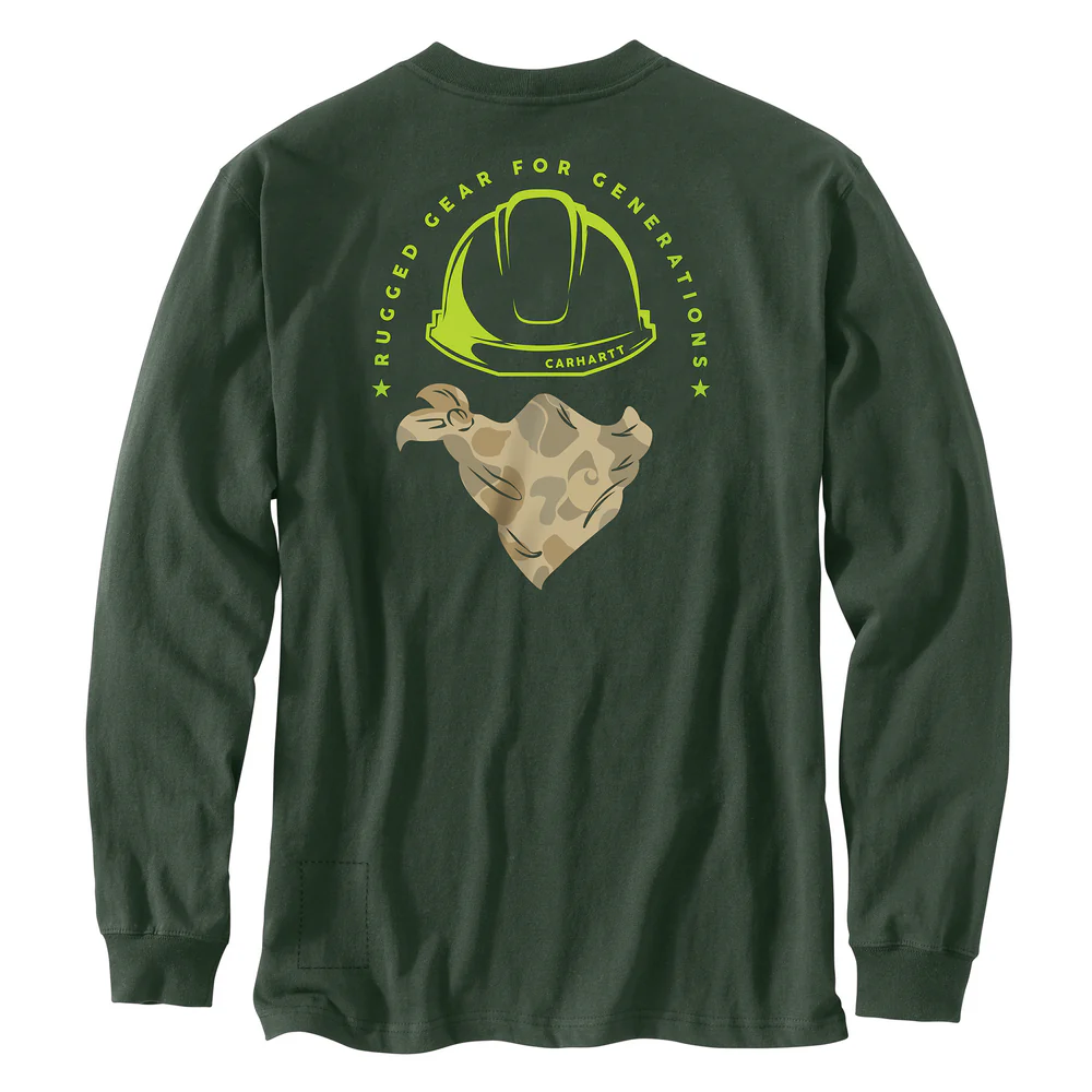 Flame Resistant Force Loose Fit Long-Sleeve Lightweight Camo Bandana Graphic T-Shirt - GF8-Mountain View | Carhartt 106917 - Image 3