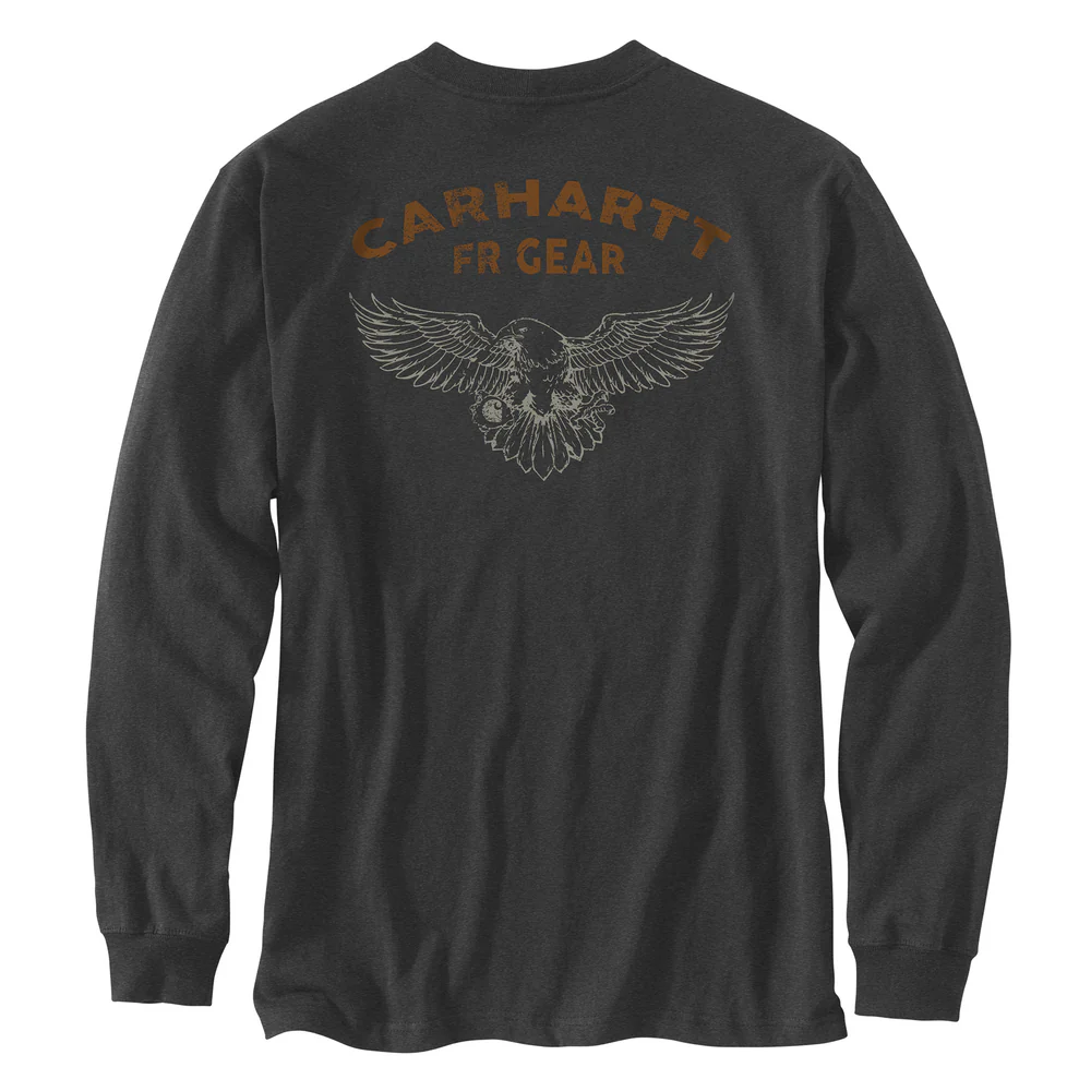 Flame Resistant Force Loose Fit Long-Sleeve Lightweight Eagle Graphic T-Shirt - CRH-Carbon Heather | Carhartt 106800