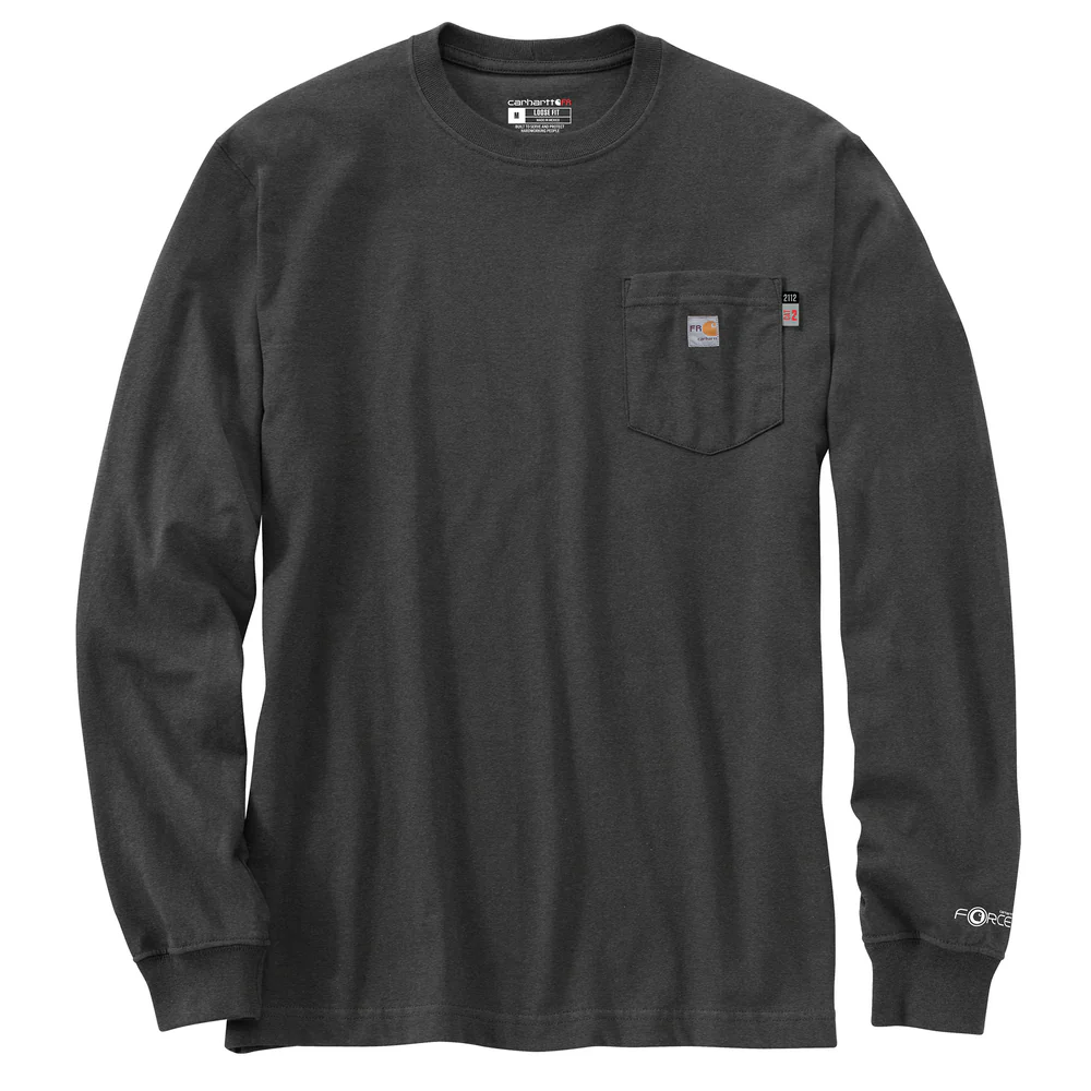 Flame Resistant Force Loose Fit Long-Sleeve Lightweight Electric Utilities Graphic T-Shirt - CRH-Carbon Heather | Carhartt 106801 - Image 2
